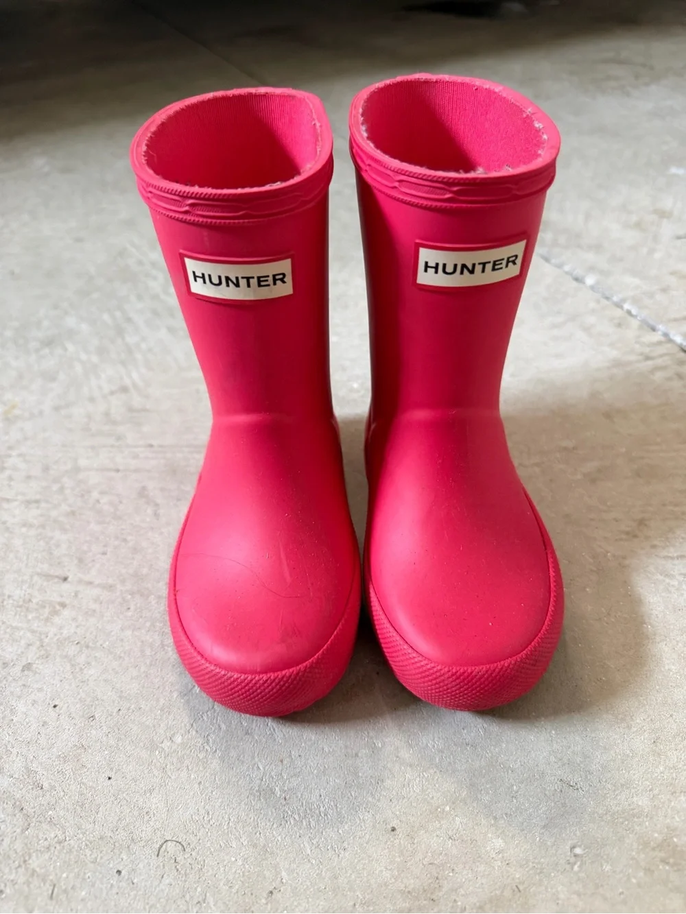 Hunter Kids Bright Pink Rubber Rain Boots